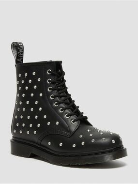 DR MARTENS 1460 STUD WANAMA LEATHER LACE UP BOOTS